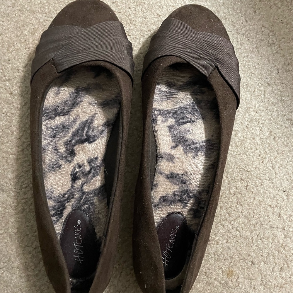 Chocolate brown flats, size 11